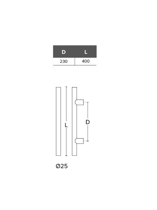 Conset Λαβή Εξώπορτας C1497 1200mm Νίκελ Ματ