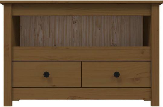 TV Stand Made of Solid Brown Wood L79xD35xH52cm