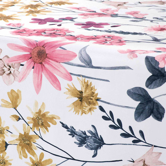 Douceur d'Intérieur Tablecloth Stain Resistant L-C Florabella Blanc 150x240cm