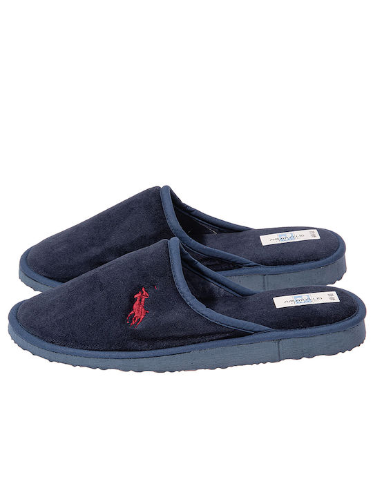 Amaryllis Slippers Winterliche Herrenhausschuhe Blau