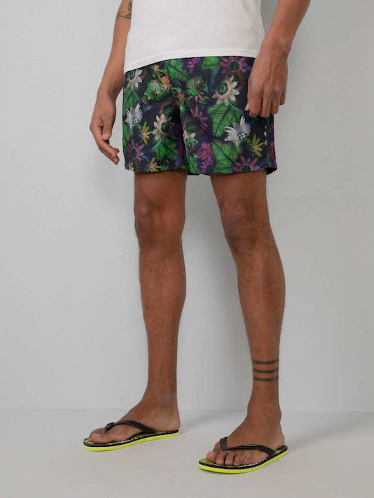 Ανδρικό Μαγιό Βερμούδα Μωβ Floral