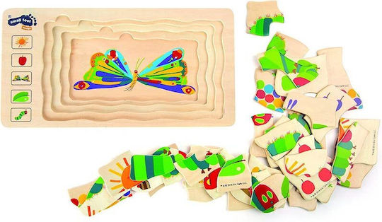 Ξύλινο Παιδικό Puzzle Σφηνώματα Μια Κάμπια Πολύ Πεινασμένη για 3+ Ετών 42pcs Small Foot