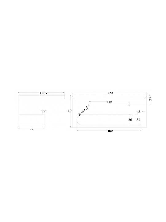Sparke Lume 08 Wall-mounted Paper Holder Metallic Gun Metal Grey