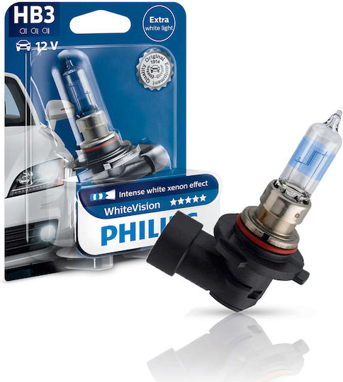 Philips Lamps Car & Motorcycle WhiteVision Xenon Effect HB3 Halogen 3700K Warm White 12V 60W 1pcs