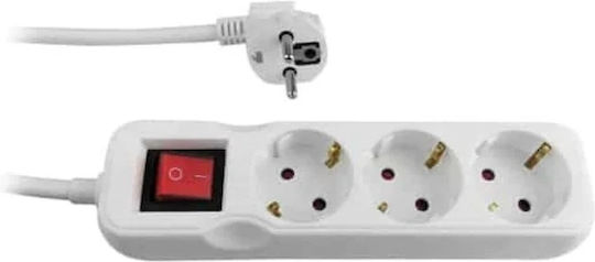 KAL Electronics Power Strip 3 Positions with Switch and Cable 1.5m