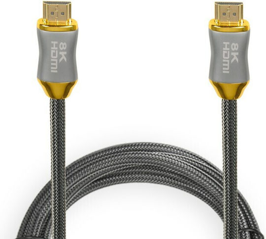 iBox HD08 HDMI 2.1 Ultra High Speed 48Gbps 4K 120Hz HDR VRR Cable HDMI male - HDMI male 2m Μαύρο