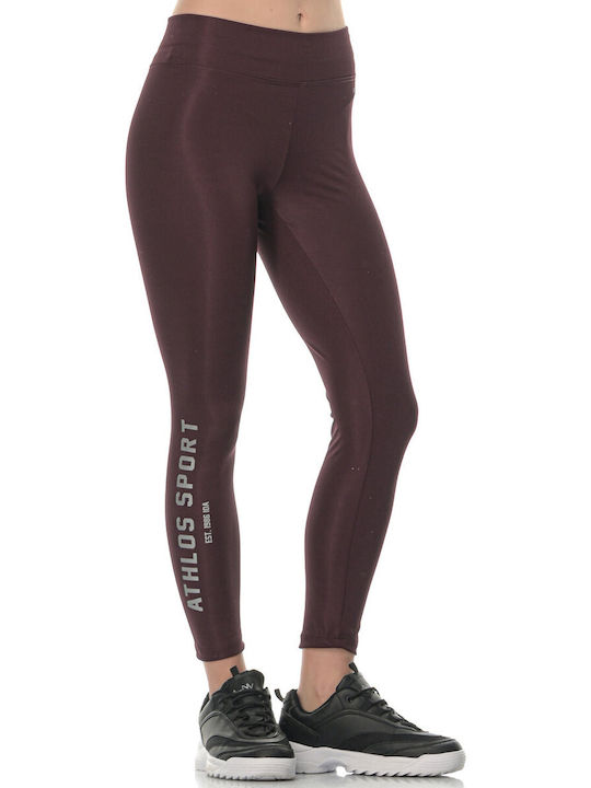 Athlos Sport Frauen Lang Leggings Glänzend Lila