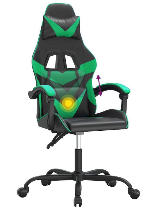 vidaXL 349546 Καρέκλα Gaming Δερματίνης Μαύρο / Πράσινο