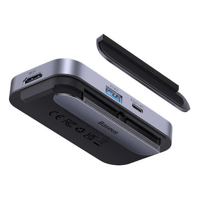 Baseus PadJoy Series 4in1 USB-C Docking Station with HDMI 4K PD Gray