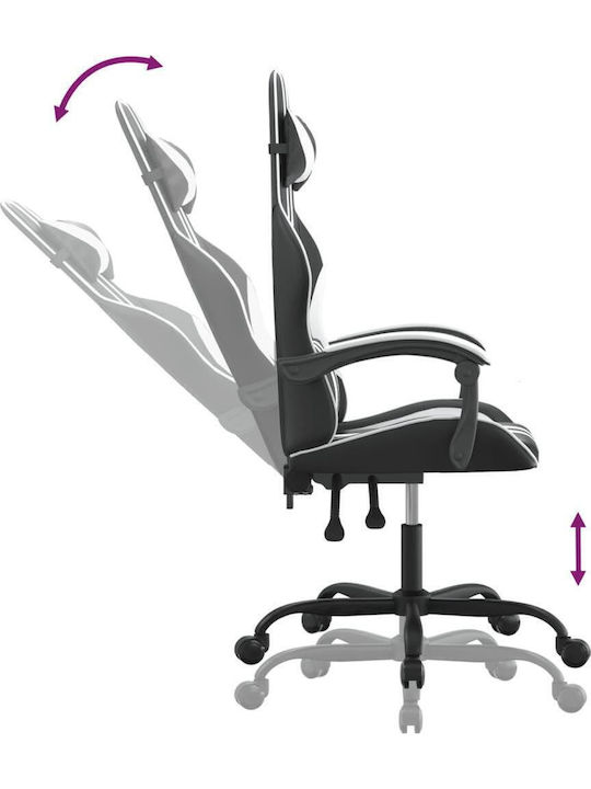 vidaXL 349524 Καρέκλα Gaming Δερματίνης Μαύρο/Λευκό