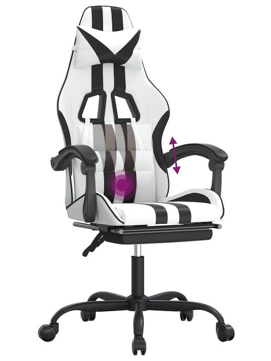vidaXL 349541 Gaming Stuhl mit Fußstütze White / Black
