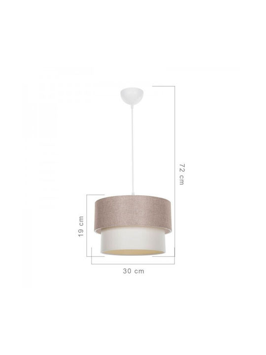 Pakketo PWL-1194 Adjustable Beige Pendant Ceiling Light with E27 Socket 30x30x72cm
