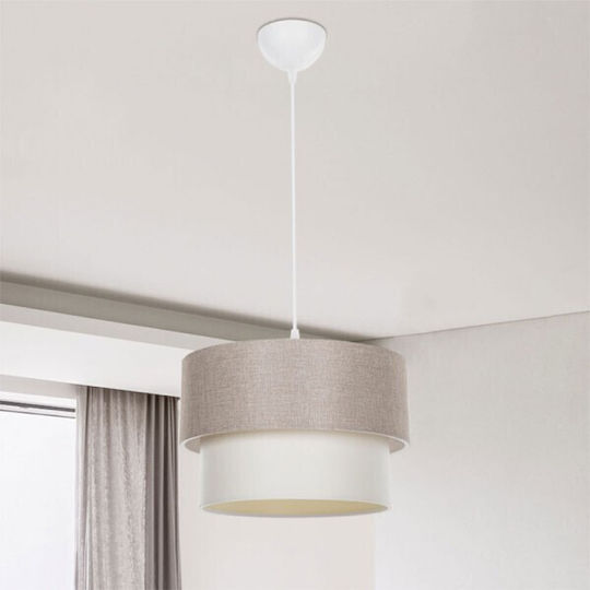 Pakketo PWL-1194 Adjustable Beige Pendant Ceiling Light with E27 Socket 30x30x72cm
