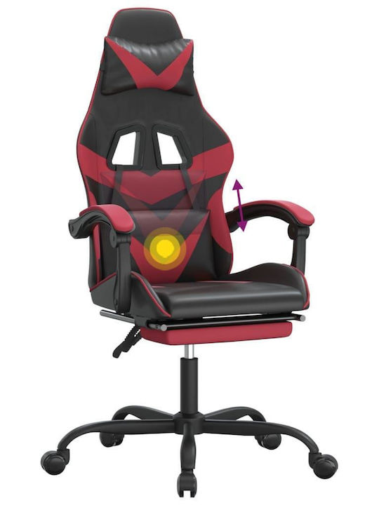 vidaXL 349562 Artificial Leather Gaming Chair with Footrest Black/Burgundy