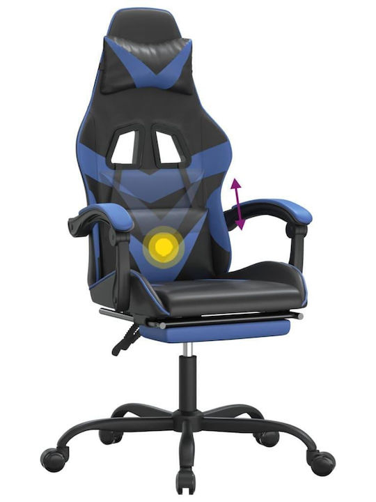 vidaXL 349555 Καρέκλα Gaming Δερματίνης με Υποπόδιο Μαύρο/Μπλε