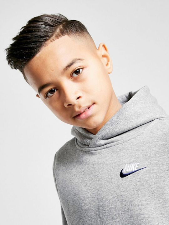 Nike Kinder Sweatshirt mit Kapuze und Taschen Gray Sportswear Club