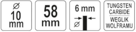 Yato Φρέζα Καρβιδίου για Μέταλλο 10mm