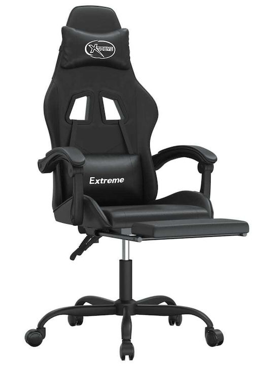 vidaXL 349587 Καρέκλα Gaming Δερματίνης με Υποπόδιο Μαύρη