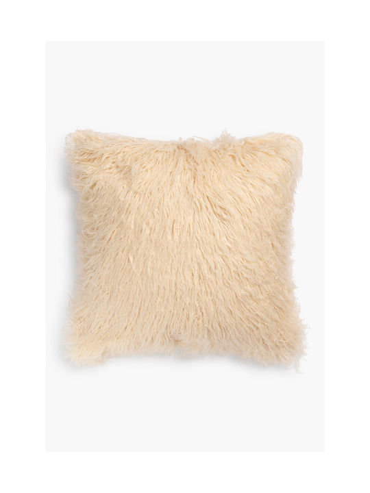 Calma House Calma House Decor Pillow Case Mongolian Furry Ecru 45x45cm
