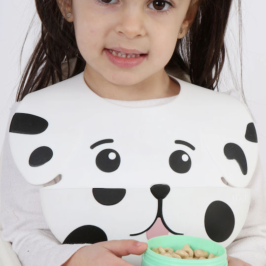 Melii Dog Wasserdicht Lätzchen Silikon mit Taste & Tasche Weiß
