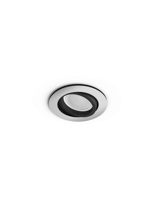 Philips Centura Rund Metallisch Einbau Spot mit integriertem LED RGB Silber 9x9cm. 1Stück