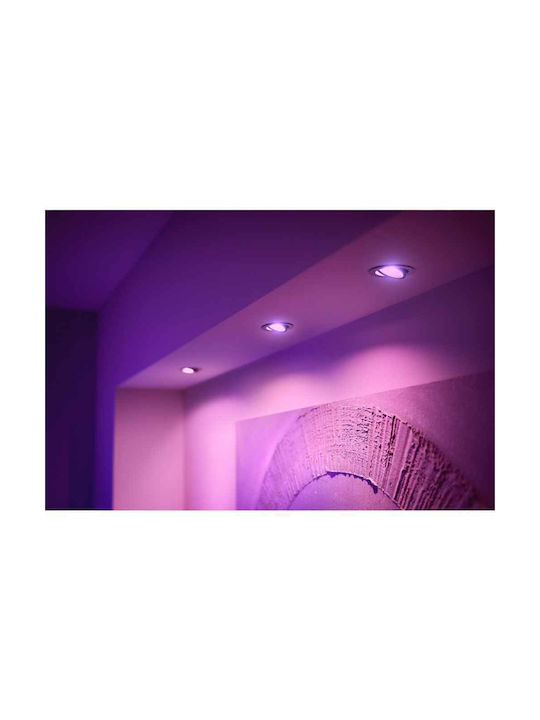 Philips Centura Rund Metallisch Einbau Spot mit integriertem LED RGB Silber 9x9cm. 1Stück