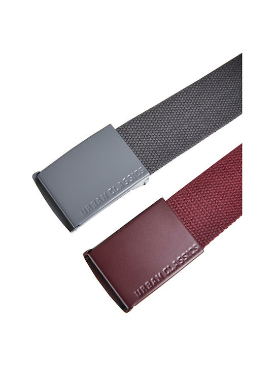 Urban Classics 2 Pack Women's Belt Bordeaux / Charcoal