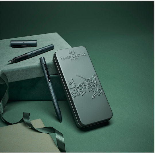 Faber-Castell Pen Set Ballpoint with Fountain Pen Green in a case