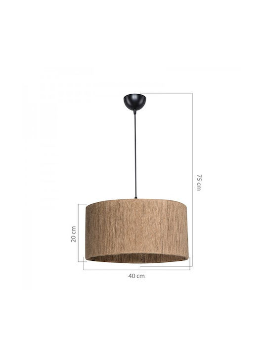 Pakketo PWL-1184 Adjustable Brown Pendant Ceiling Light with Rope for E27 Socket 40x40x75cm