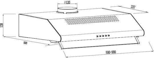 Gruppe Pratico 700 Freestanding Vent Hood 70cm White