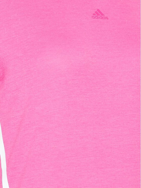 3-Stripes Γυναικείο T-shirt Ριγέ Ροζ