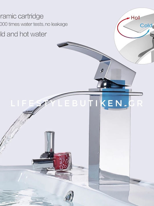 Luxury BR2018 Mixing Waterfall Sink Faucet Retro Chrome