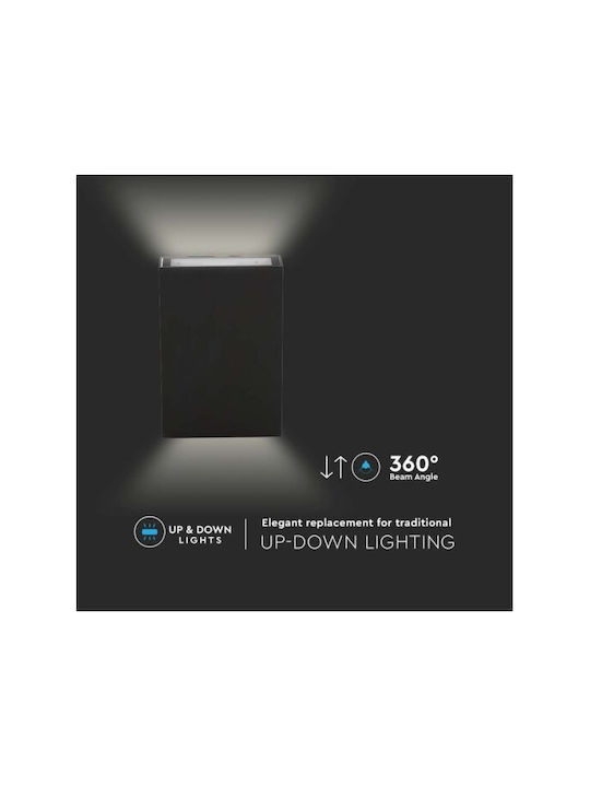 V-TAC Wall-Mounted Outdoor Ceiling Light LED IP65 4W with Warm White Light Double Beam 8.3x3x12.3εκ.