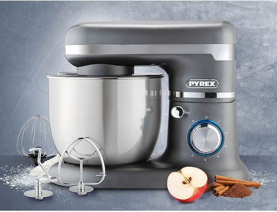 Pyrex SB-1010 Κουζινομηχανή 1000W με Ανοξείδωτο Κάδο 5lt Silver