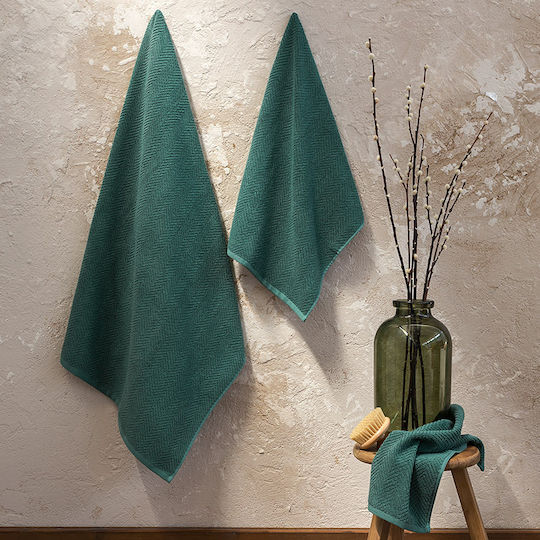 Nima Handtuch Bold 30x50εκ. Dark Green Gewicht 550gr/m²