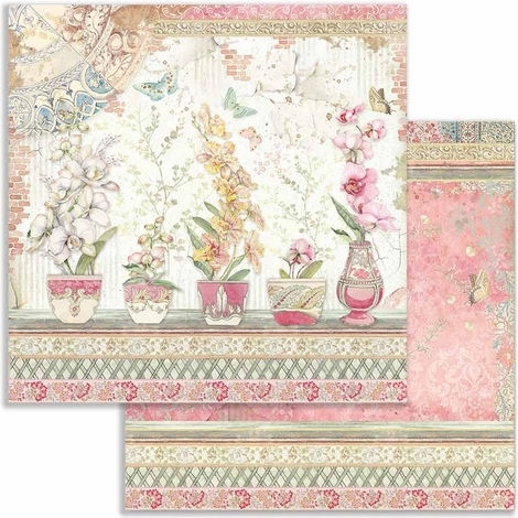 Stamperia Orchids and Cats Scrapbooking Leaves Double Sided 190gr/m² 10 Sheets 10pcs