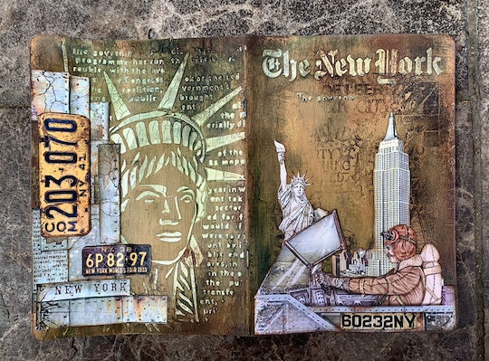 Stamperia Sir Vagabond Aviator Statue of Liberty Лист Scrapbooking Двустранен Единичен 1бр