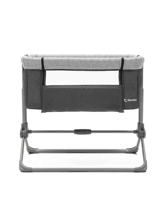 Renolux Cradle Sidenest Griffin with Mattress, Side Opening, and Wheels Gray