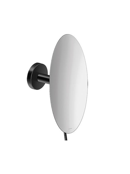 Sanco MR-702 Vergrößerung Runder Badezimmerspiegel aus Metall 20x20cm Black Mat