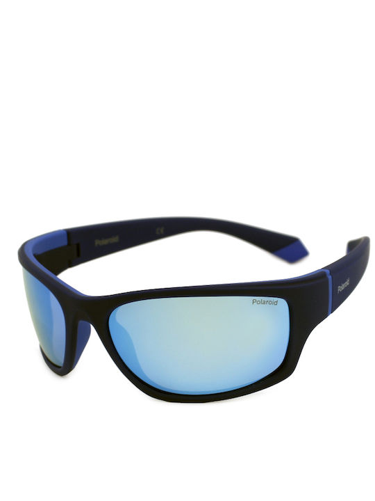 Polaroid Unisex Sunglasses with Blue Plastic Frame and Blue Polarized Mirror Lens PLD2135/S ZX9/5X