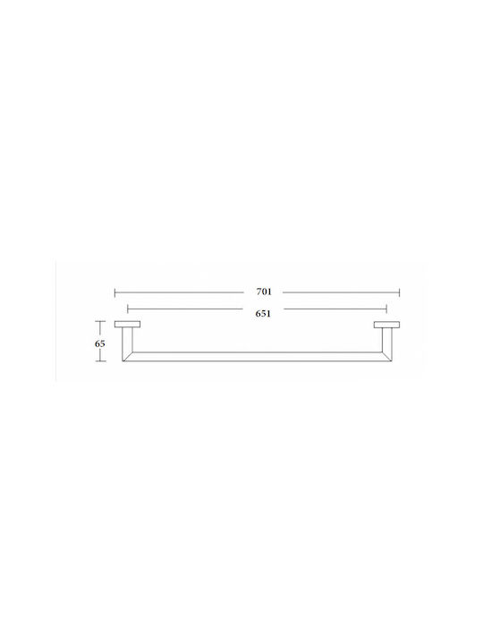 Sparke Gilda 14 Rail за банята Едно Стенен с винтове 70x5.2см Черна
