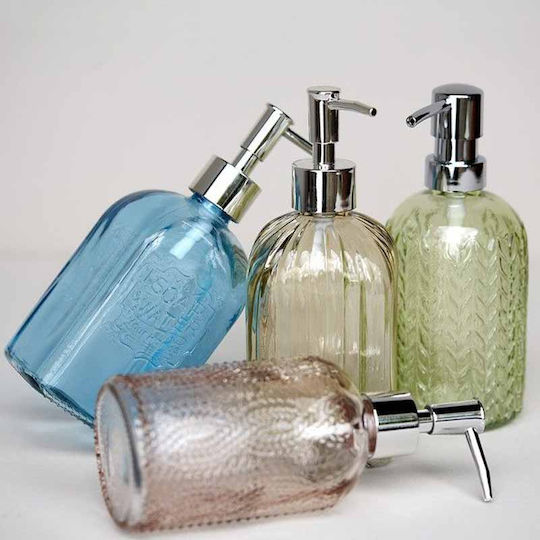 Wenko Vetro Επιτραπέζιο Dispenser Γυάλινο Ροζ 400ml