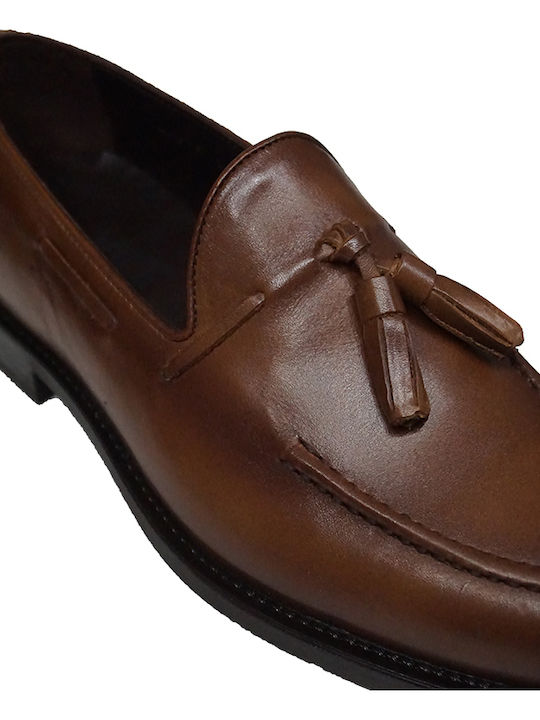 Δερμάτινα Ανδρικά Loafers σε Καφέ Χρώμα