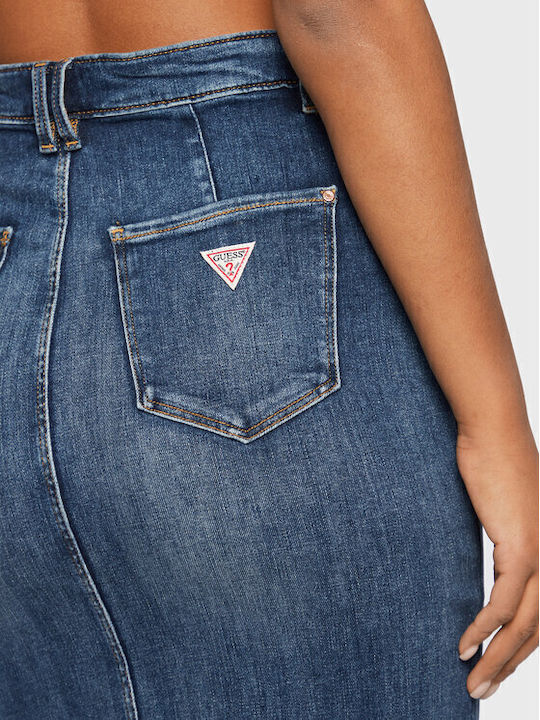 Denim Bleistift Hoch tailliert Mini Rock Blau