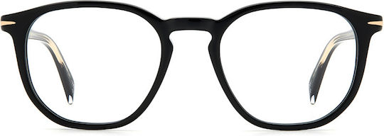 David Beckham Men's Acetate Prescription Eyeglass Frames Black DB 1106 807