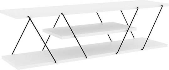 Έπιπλο Τηλεόρασης Tars Λευκό / Μαύρο Μ120xΠ30xΥ33cm