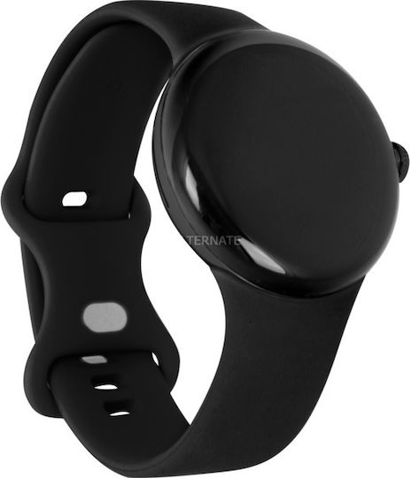Google Pixel Watch Stainless Steel 41mm με Παλμογράφο (Matte Black case/Obsidian Active band)