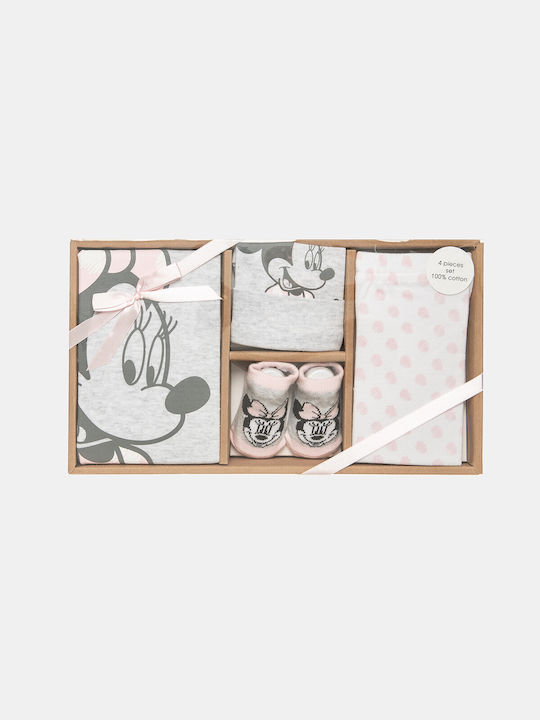 Alouette Minnie Mouse Set Baby Unterwäsche Strampler Langärmliges mit Hose Gray 4Stück