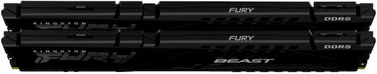 Kingston Fury Beast DDR5 32GB RAM με 2x16GB Modules και Ταχύτητα 5600 για Desktop