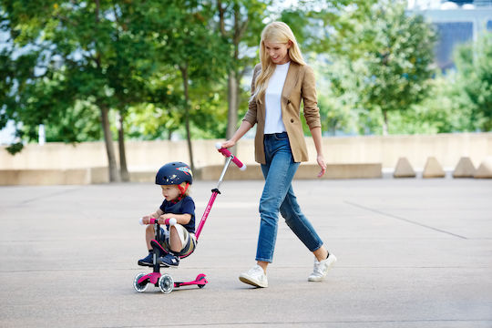 Micro Kids Scooter Foldable Mini2grow 3-Wheel with Seat for 12 Months Fuchsia